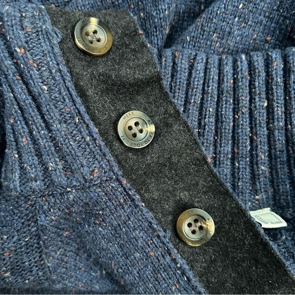 Mexx Men’s Classic Elbow Patch Wool Blend Sweater, Buttons at Neck, Size Sm - Picture 5 of 12